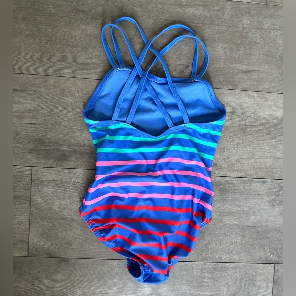 GAP Kids Girls Swimsuit Ruche One-Piece Striped Swimsuit XS